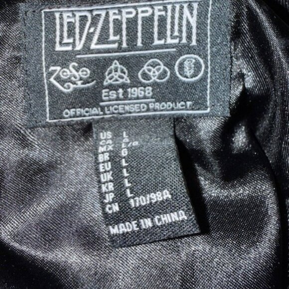 Retro Led Zeppelin Rare Limited Edition Black Satin Bomber / Varsity Tour Jacket - Picture 15 of 16
